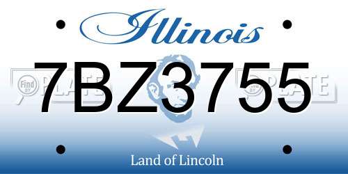 7BZ3755 Illinois License Plate