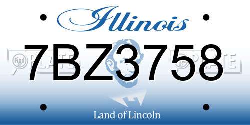 7BZ3758 Illinois License Plate
