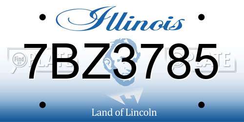 7BZ3785 Illinois License Plate