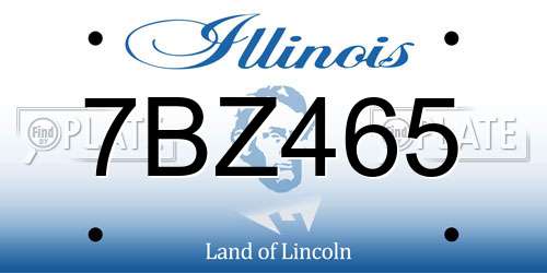 7BZ465 Illinois License Plate