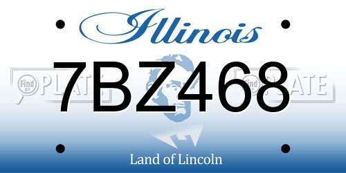 7BZ468 Illinois License Plate