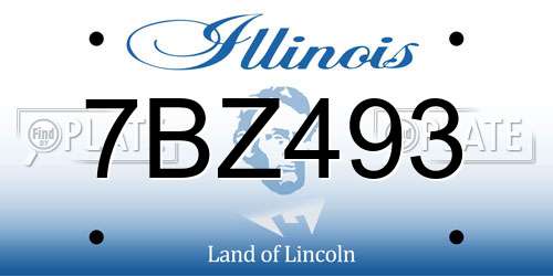 7BZ493 Illinois License Plate
