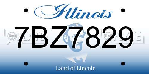 7BZ7829 Illinois License Plate