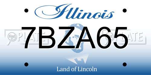 7BZA65 Illinois License Plate