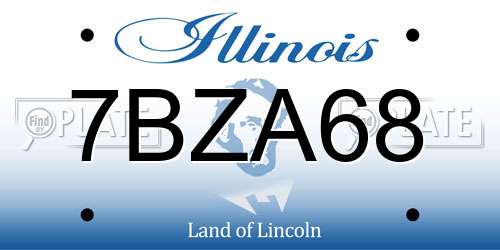 7BZA68 Illinois License Plate