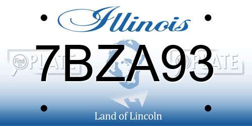 7BZA93 Illinois License Plate