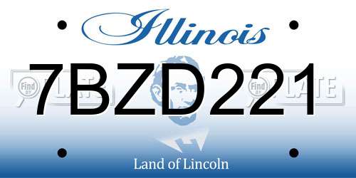 7BZD221 Illinois License Plate