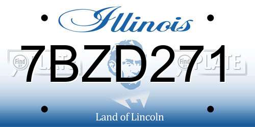 7BZD271 Illinois License Plate
