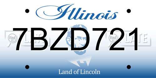 7BZD721 Illinois License Plate