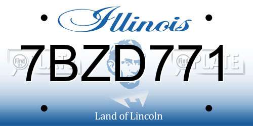 7BZD771 Illinois License Plate