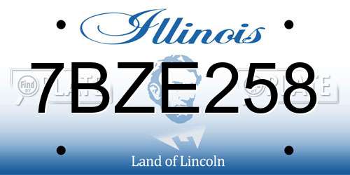 7BZE258 Illinois License Plate