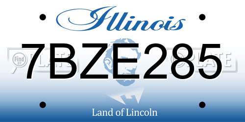 7BZE285 Illinois License Plate