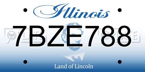 7BZE788 Illinois License Plate