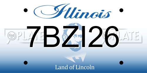 7BZI26 Illinois License Plate