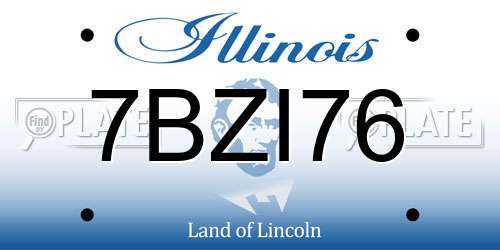 7BZI76 Illinois License Plate