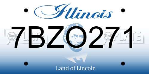 7BZO271 Illinois License Plate