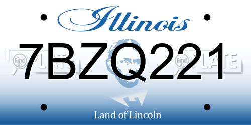 7BZQ221 Illinois License Plate