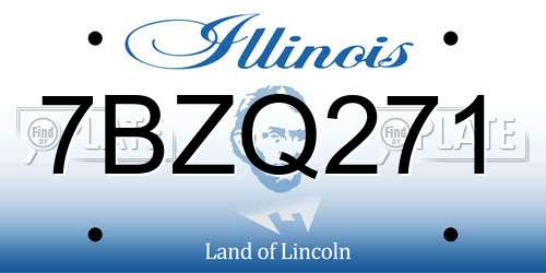 7BZQ271 Illinois License Plate