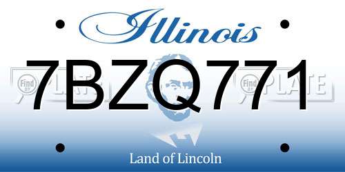 7BZQ771 Illinois License Plate