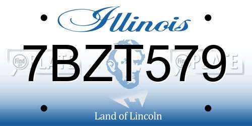 7BZT579 Illinois License Plate