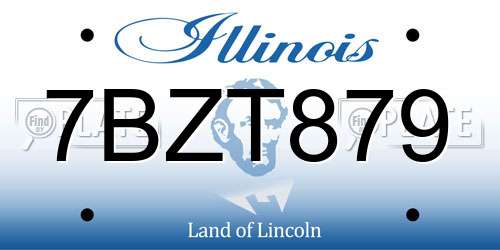 7BZT879 Illinois License Plate