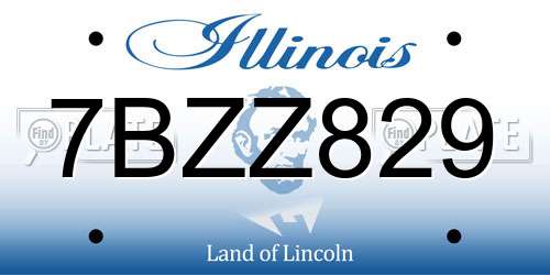 7BZZ829 Illinois License Plate