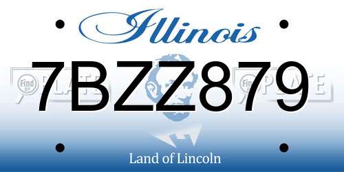 7BZZ879 Illinois License Plate
