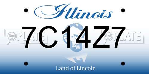 7C14Z7 Illinois License Plate