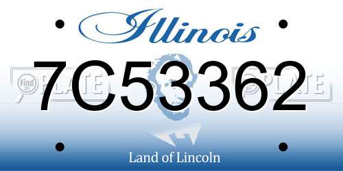 7C53362 Illinois License Plate