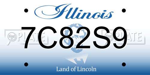 7C82S9 Illinois License Plate