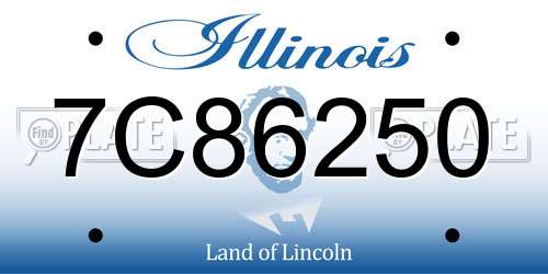 7C86250 Illinois License Plate
