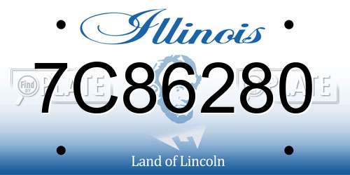 7C86280 Illinois License Plate