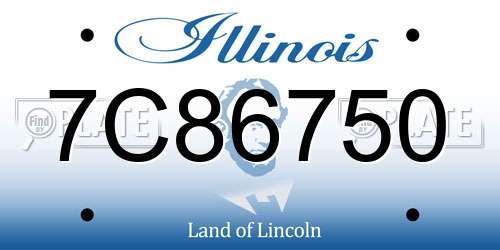 7C86750 Illinois License Plate