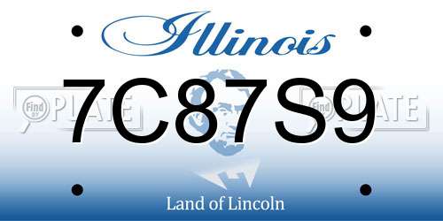 7C87S9 Illinois License Plate
