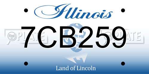 7CB259 Illinois License Plate