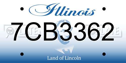 7CB3362 Illinois License Plate