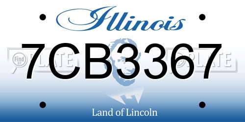 7CB3367 Illinois License Plate