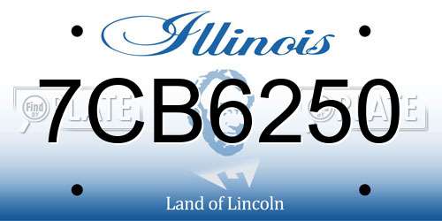 7CB6250 Illinois License Plate