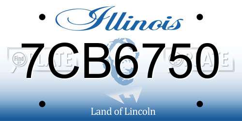 7CB6750 Illinois License Plate
