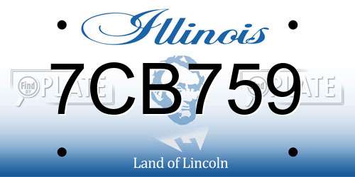 7CB759 Illinois License Plate