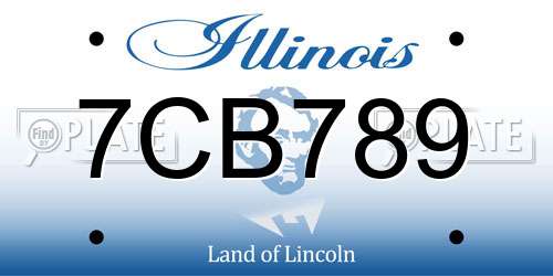 7CB789 Illinois License Plate