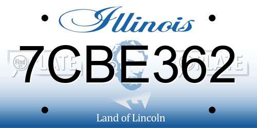 7CBE362 Illinois License Plate