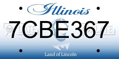 7CBE367 Illinois License Plate