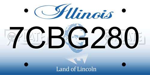 7CBG280 Illinois License Plate