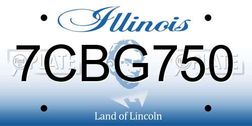 7CBG750 Illinois License Plate