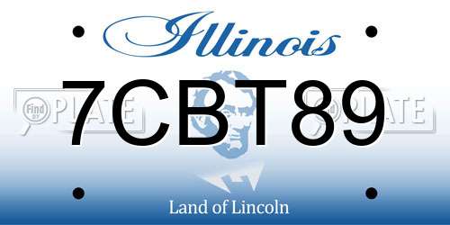 7CBT89 Illinois License Plate