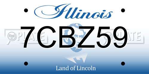 7CBZ59 Illinois License Plate