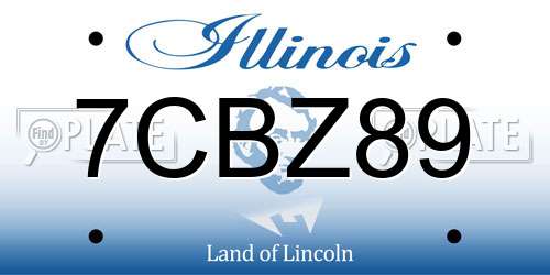7CBZ89 Illinois License Plate