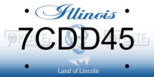7CDD45 Illinois License Plate