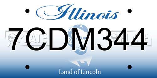 7CDM344 Illinois License Plate